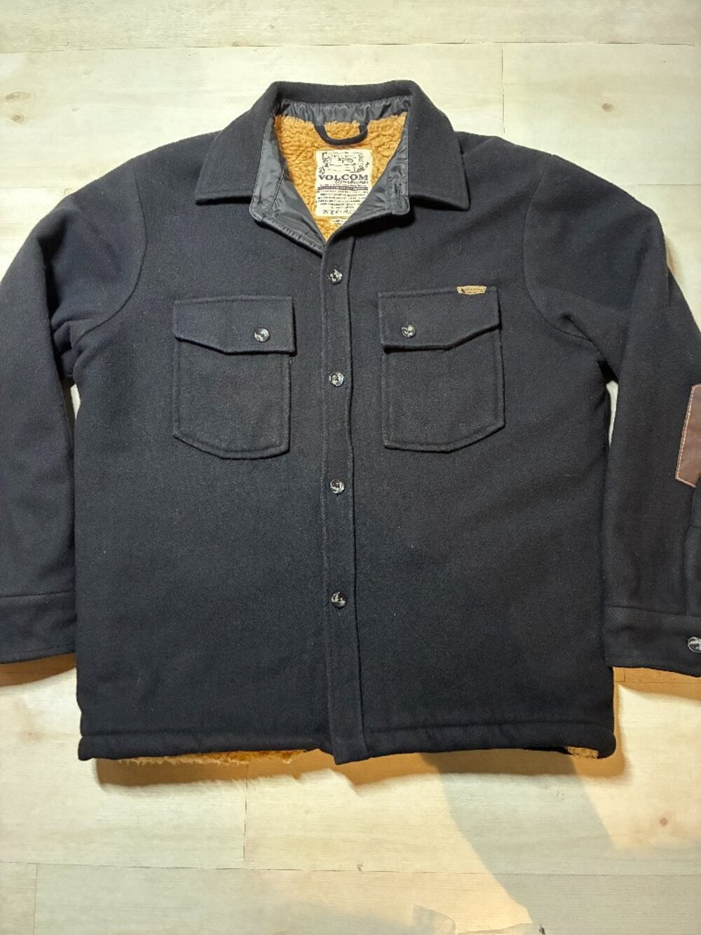 Volcom Workwear Heavy Wool Blend Sherpa Lined Jacket Black Men's Size [X] A25440